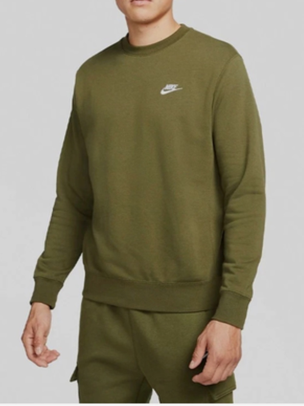 Nike Olive Green Men's Crewneck Sweatshirt